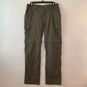 The North Face pants hiking convertible zip off short cargo green women's 8 long